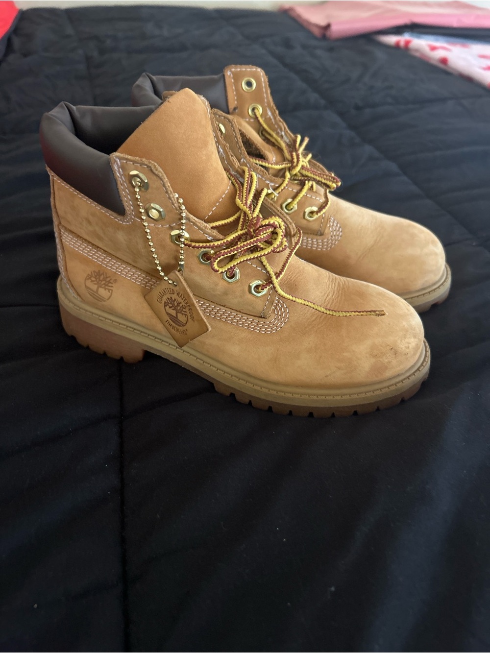 New with minor defect: Timberland youth 1.5 Wheat Nubuck Classic Work Boots